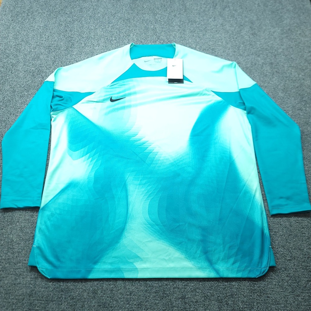 Nike Mens Dri-FIT Soccer Goalkeeper Jersey Teal Blue DH7977-354 XXL Slim Fit